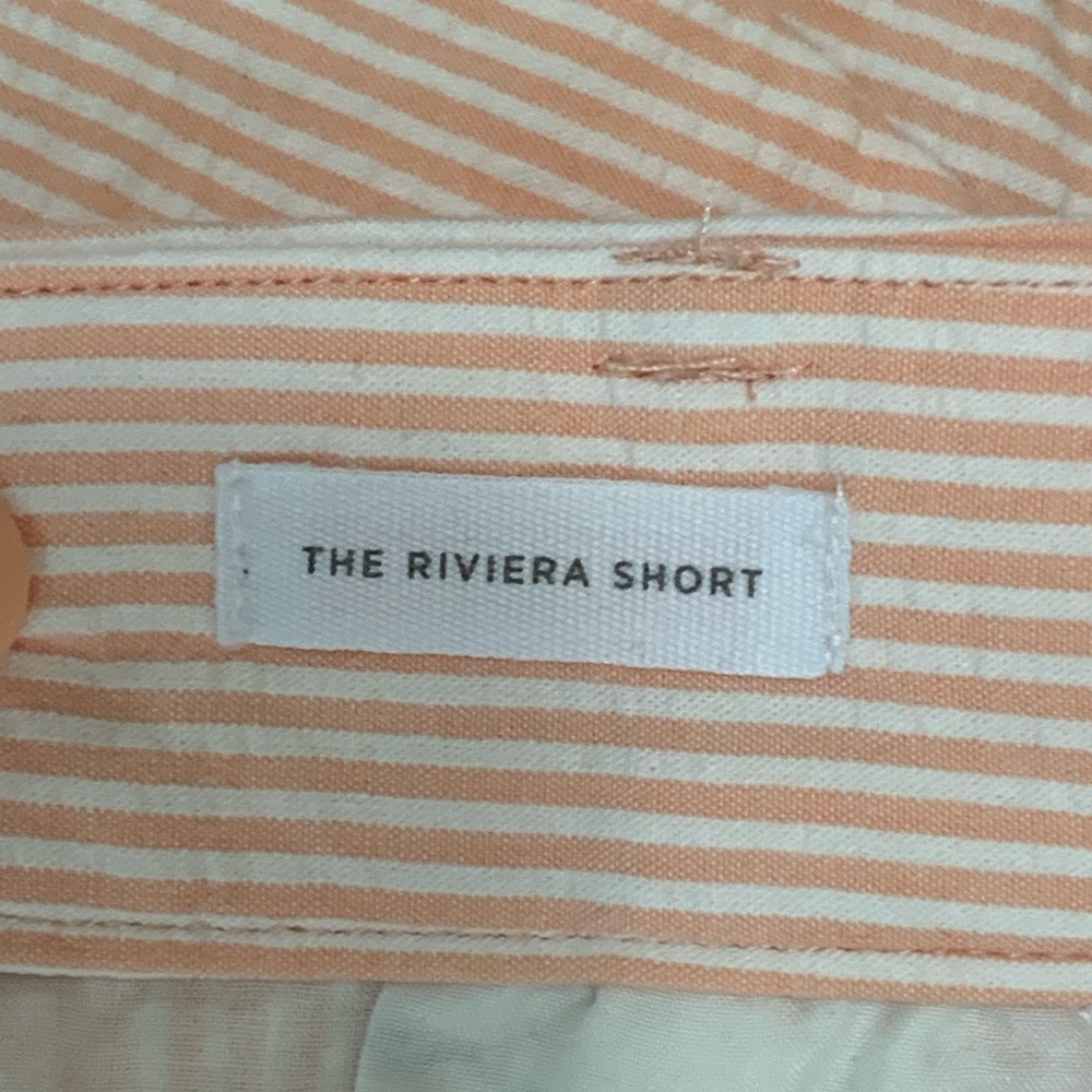 LOFT PINSTRIPED COTTON SHORTS - SZ 10 - Picture 3 of 8